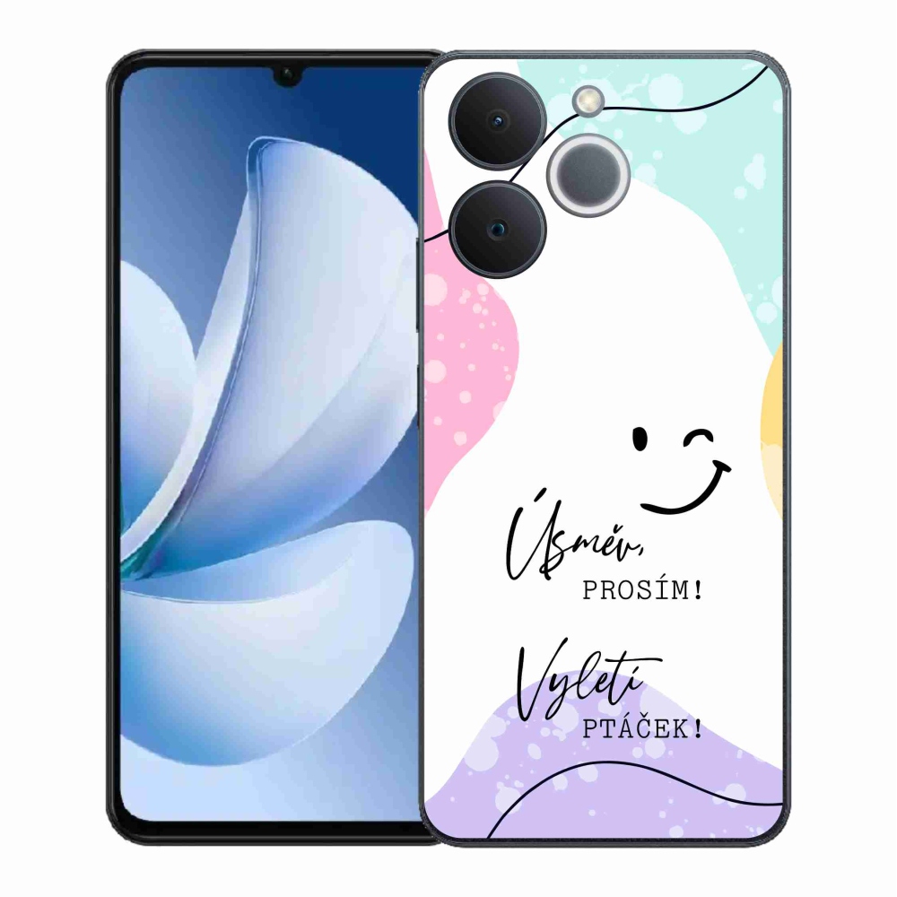 Gélový kryt mmCase na Realme Note 70T - vtipný text 4 biele pozadie
