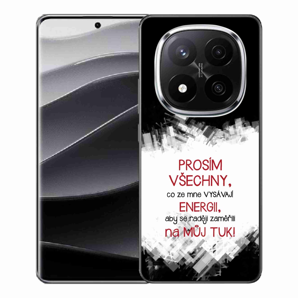 Gélový kryt mmCase na Xiaomi Redmi Note 14 Pro+ 5G - vtipný text 1 červený