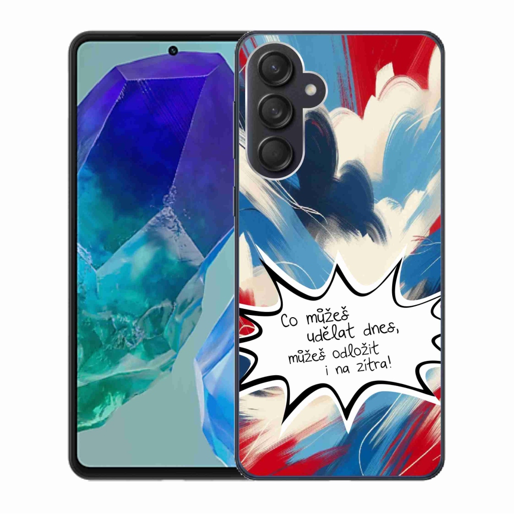 Gélový kryt mmCase na Samsung Galaxy M55 5G - vtipný text 9 biele pozadie