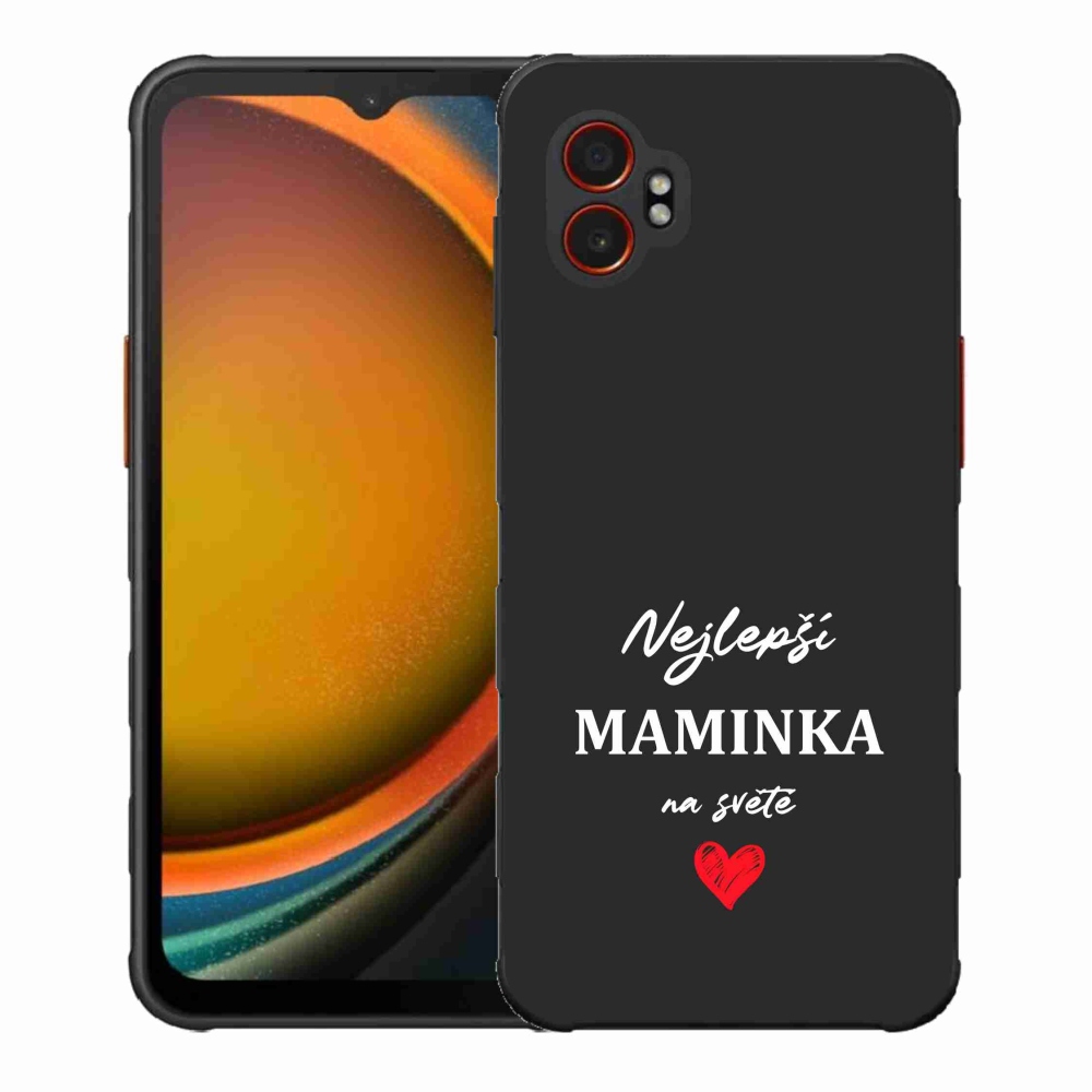 Gélový kryt mmCase na Samsung Galaxy Xcover 7 Pro - najlepšia mamička 1 čierne pozadie
