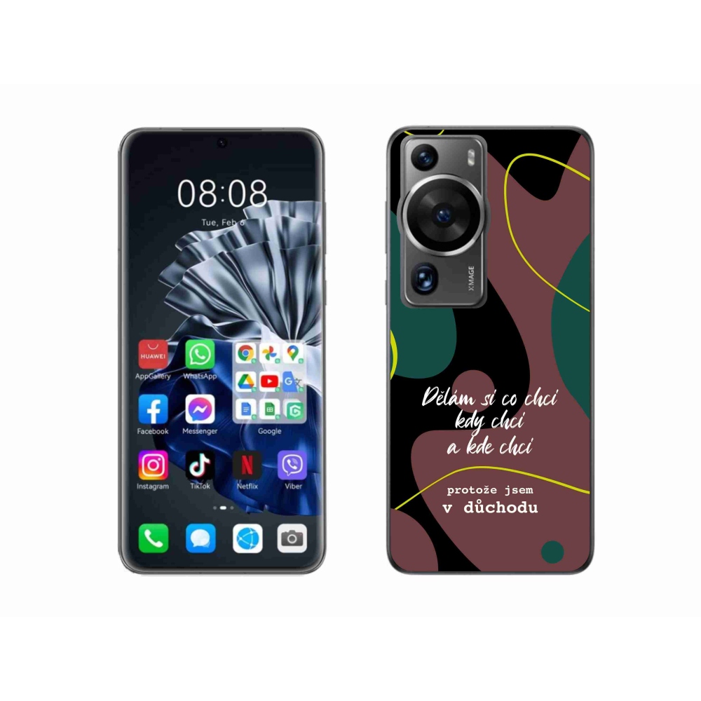 Gélový kryt mmCase na Huawei P60 Pro - vtipný text 10 čierne pozadie