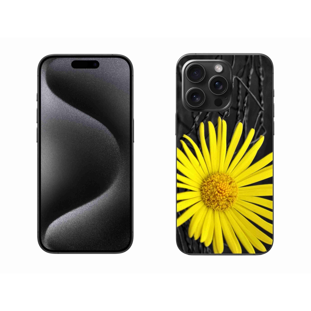 Gélový kryt mmCase na iPhone 15 Pro Max - žltá kvetina
