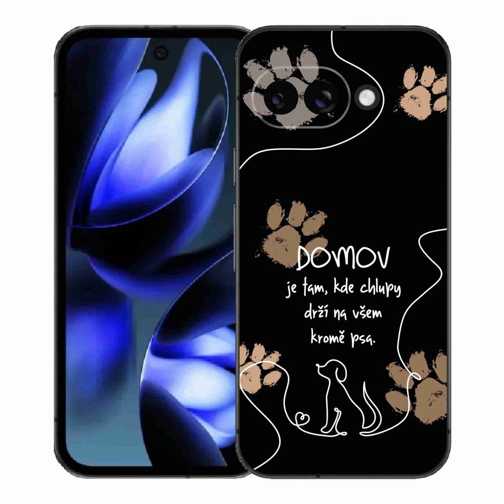 Gélový kryt mmCase na Google Pixel 9a - psí motív čierne pozadie