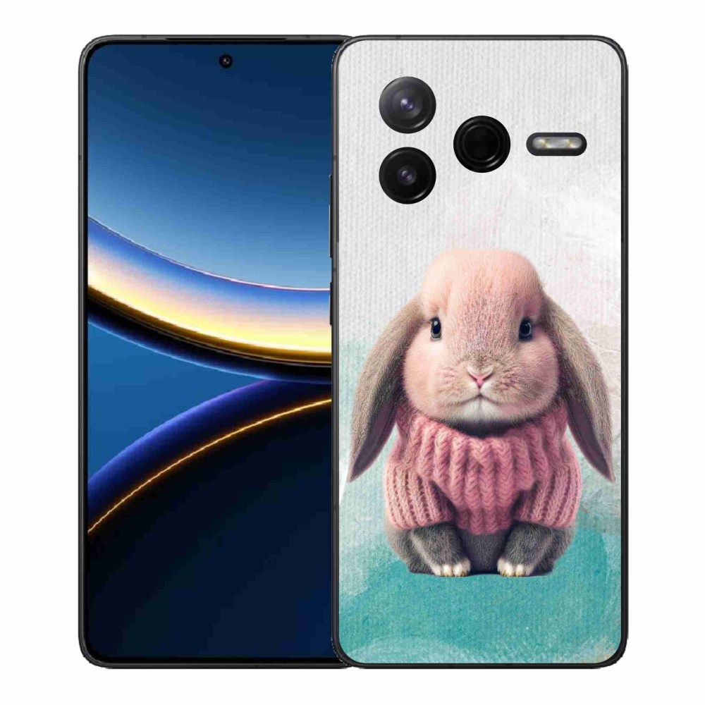 Gélový kryt mmCase na Xiaomi Poco F7 Pro - zajačik vo svetri