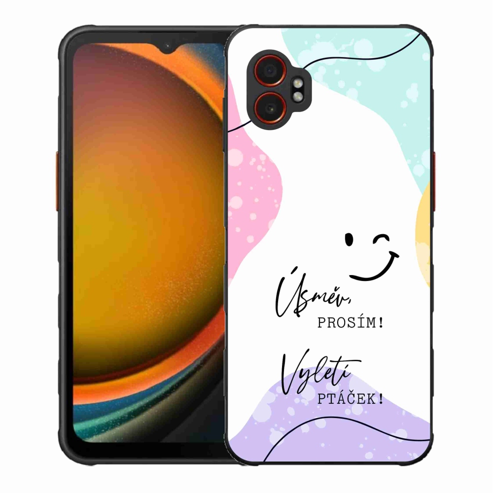 Gélový kryt mmCase na Samsung Galaxy Xcover 7 Pro - vtipný text 4 biele pozadie