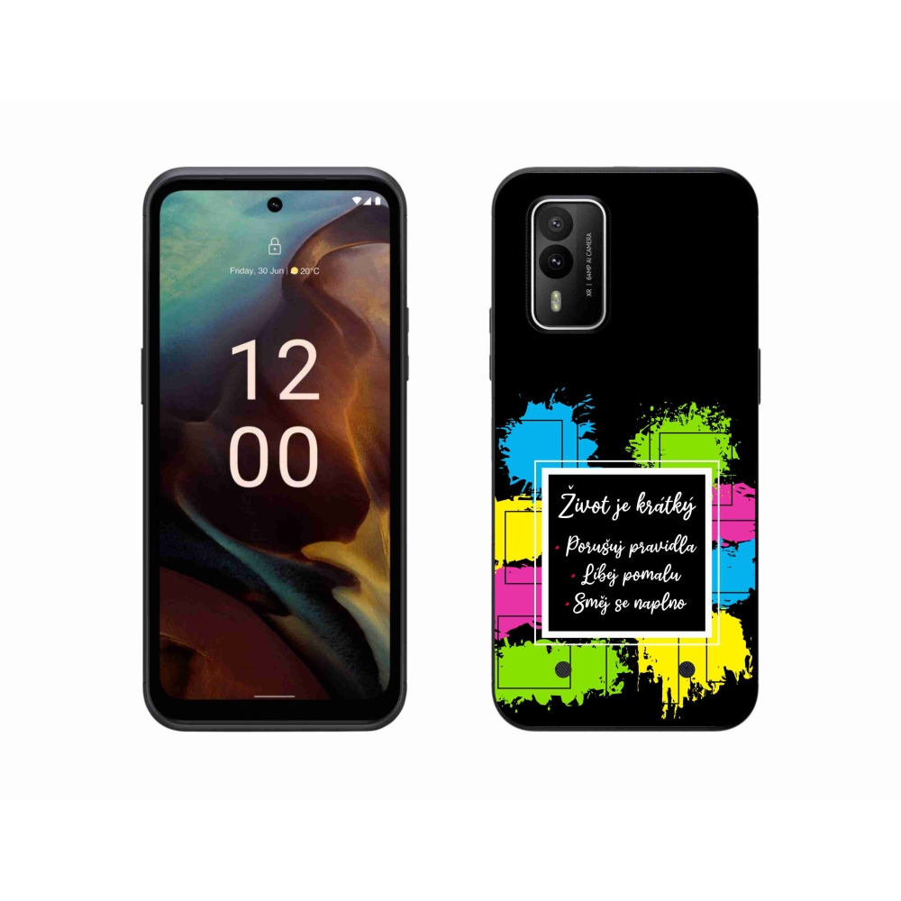 Gélový kryt mmCase na Nokia XR21 - citát 5 čierne pozadie