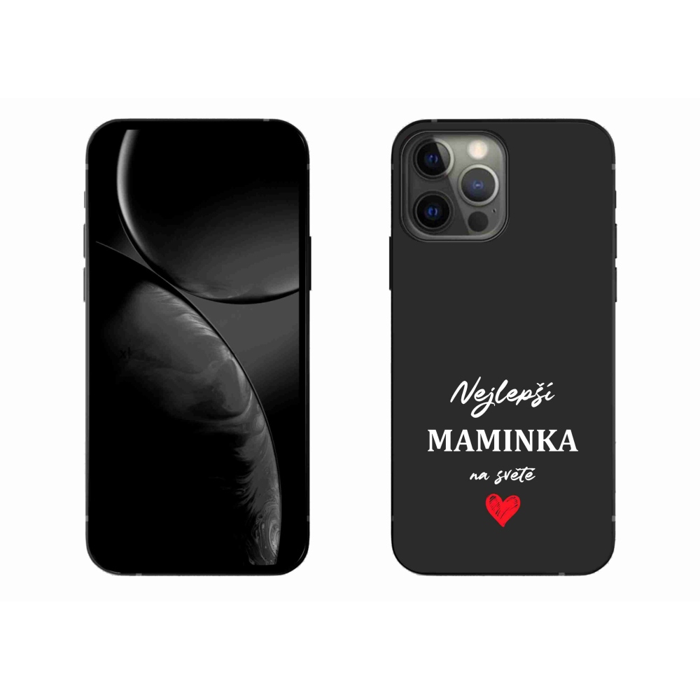 Gélový kryt mmCase na iPhone 13 Pro Max 6.7 - najlepšia mamička 1 čierne pozadie