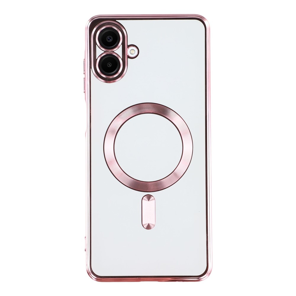 Clear obal s ochranou fotoaparátu a podporou MagSafe na Samsung Galaxy A07 4G - ružový