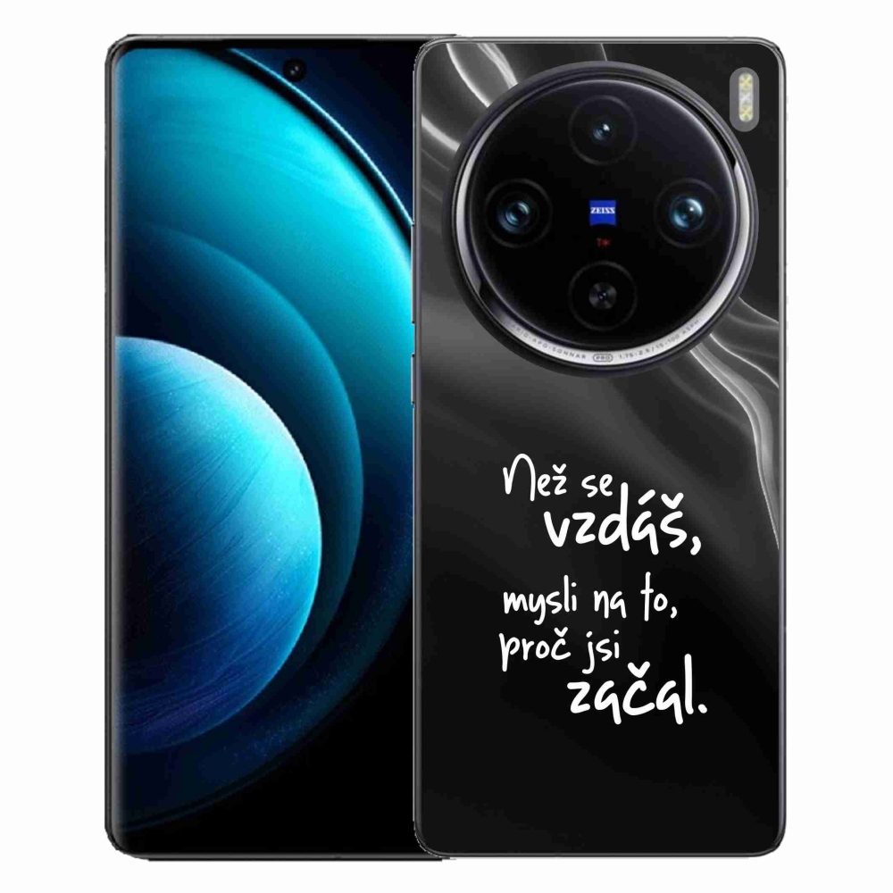 Gélový kryt mmCase na Vivo X100 Pro 5G - citát 2 čierne pozadie