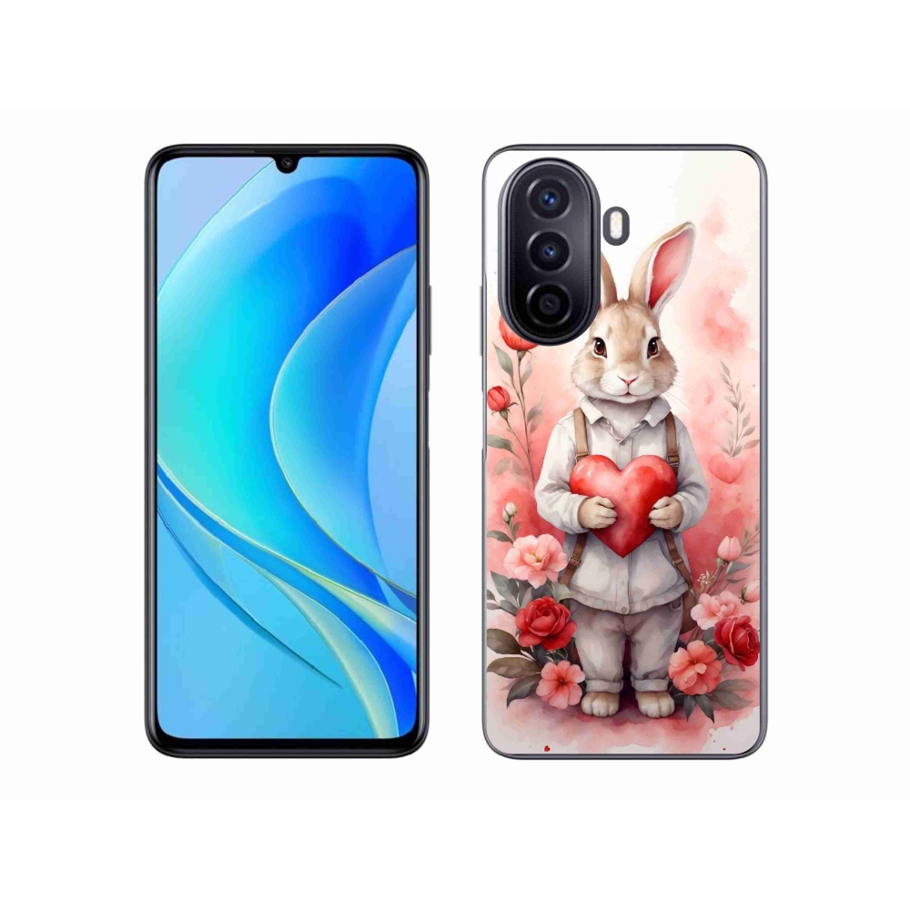 Gelový kryt mmCase na Huawei Nova Y70 - zajíc se srdíčkem