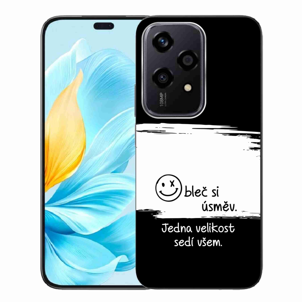 Gélový kryt mmCase na Honor 200 Lite 5G - vtipný text 8 bieločierne pozadie