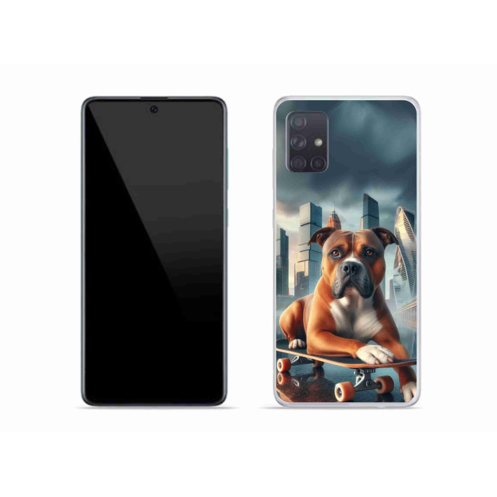 Gélový kryt mmCase na Samsung Galaxy A51 - pes na skateboarde