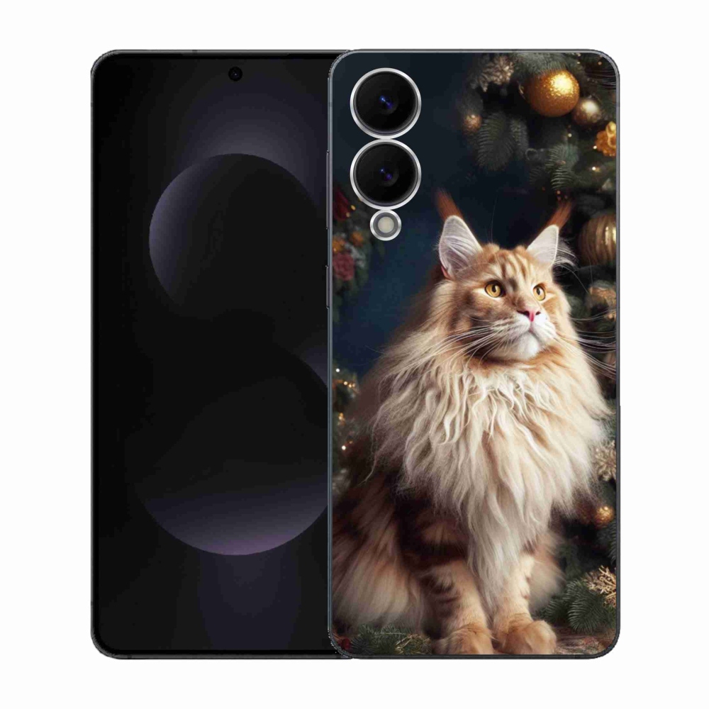 Gélový kryt mmCase na Samsung Galaxy S25 Edge - mačka pri stromčeku