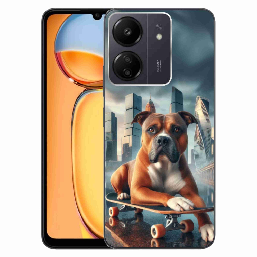 Gélový kryt mmCase na Xiaomi Poco C65/Redmi 13C - pes na skateboarde