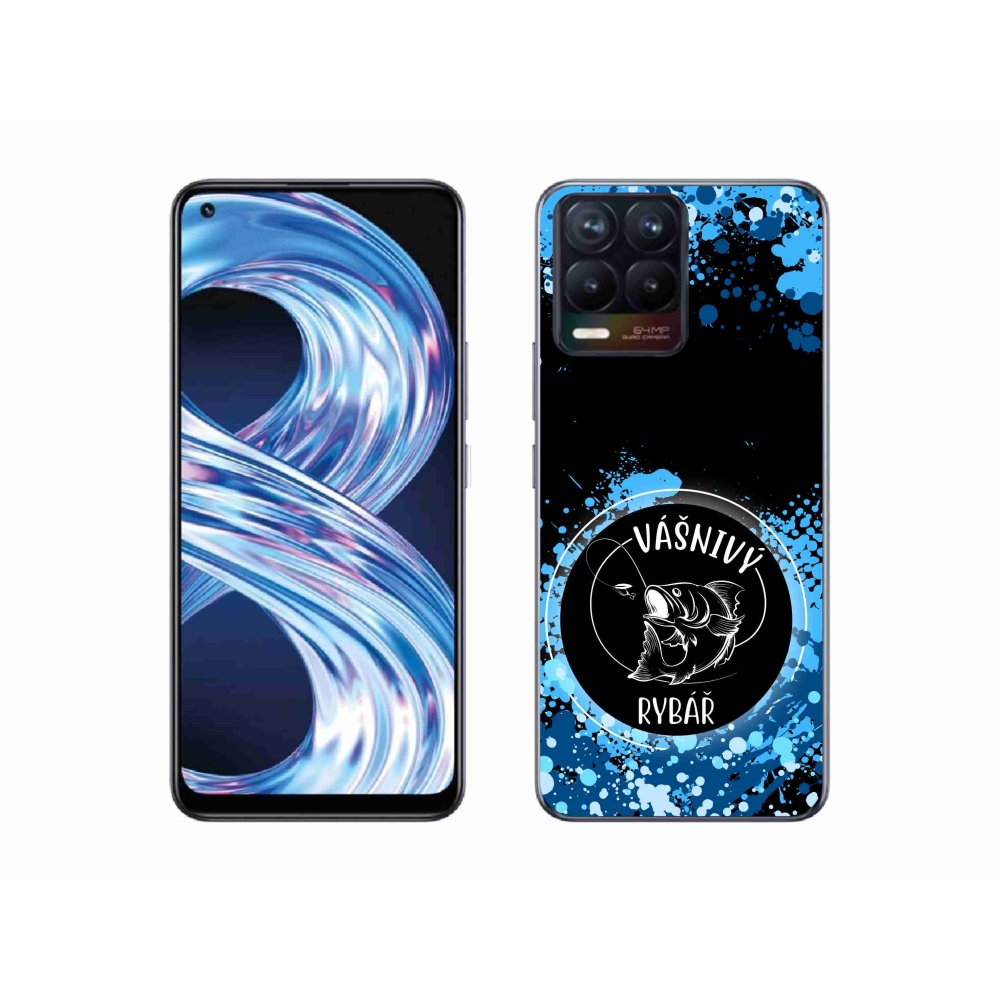 Gélový kryt mmCase na Realme 8 4G - vášnivý rybár čierne pozadie