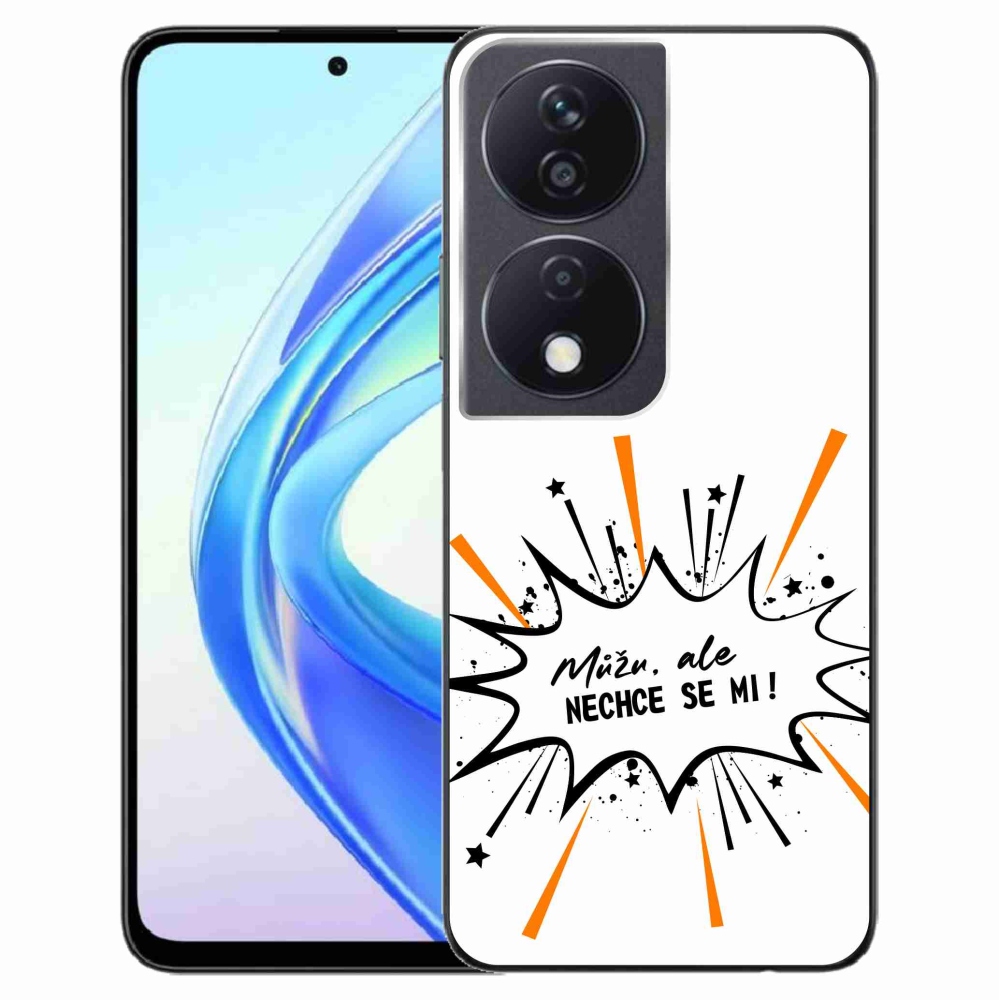 Gélový kryt mmCase na Honor X7b/Honor 90 Smart - vtipný text 11 biele pozadie
