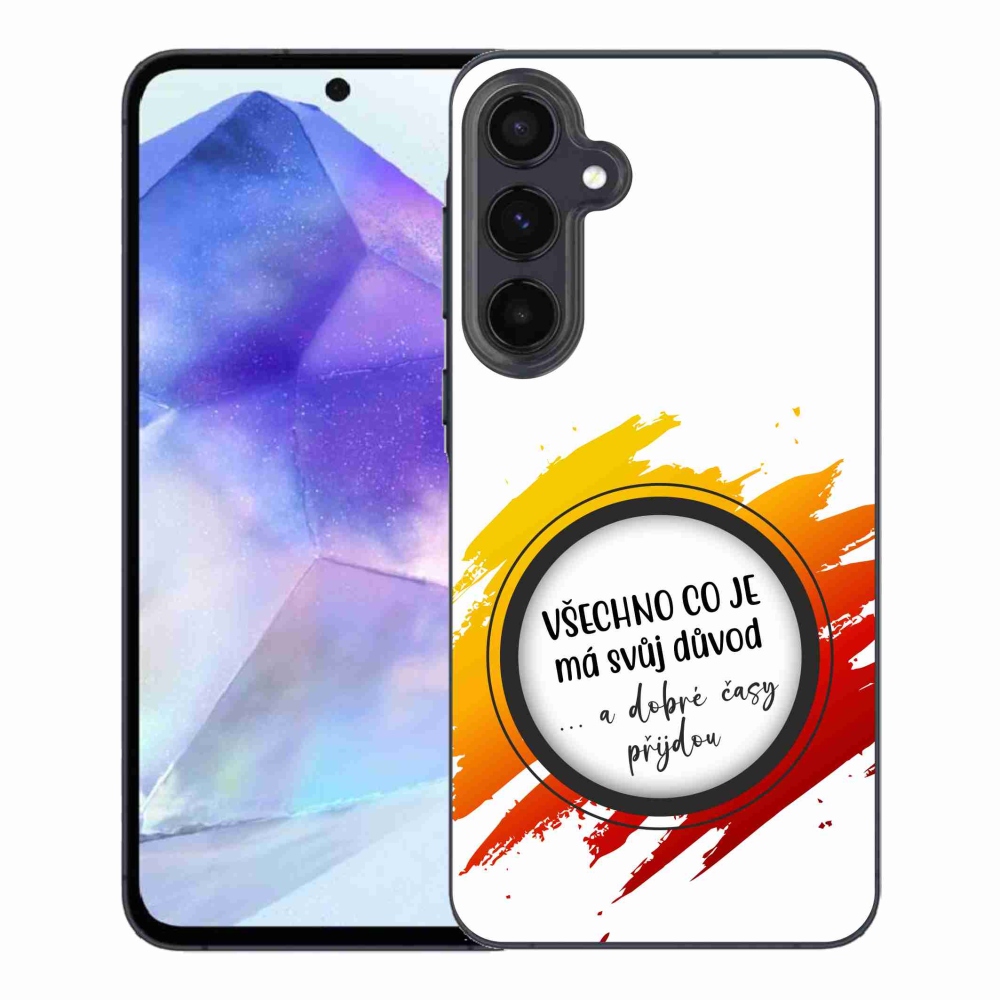 Gélový kryt mmCase na Samsung Galaxy A55 5G - citát 3 biele pozadie