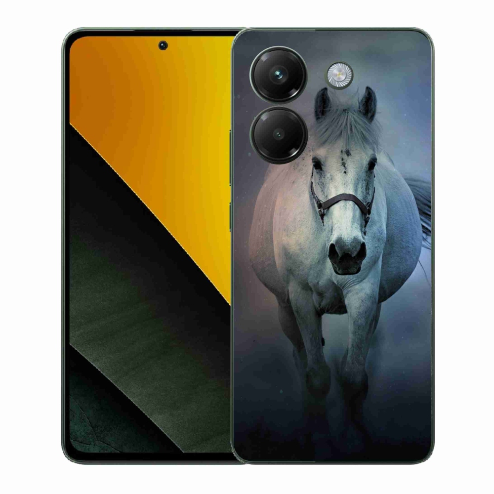Gélový kryt mmCase na Xiaomi Poco M7 Pro 5G - bežiaci biely kôň