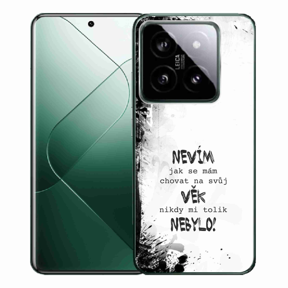 Gélový kryt mmCase na Xiaomi 14 Pro - vtipný text 14 biele pozadie