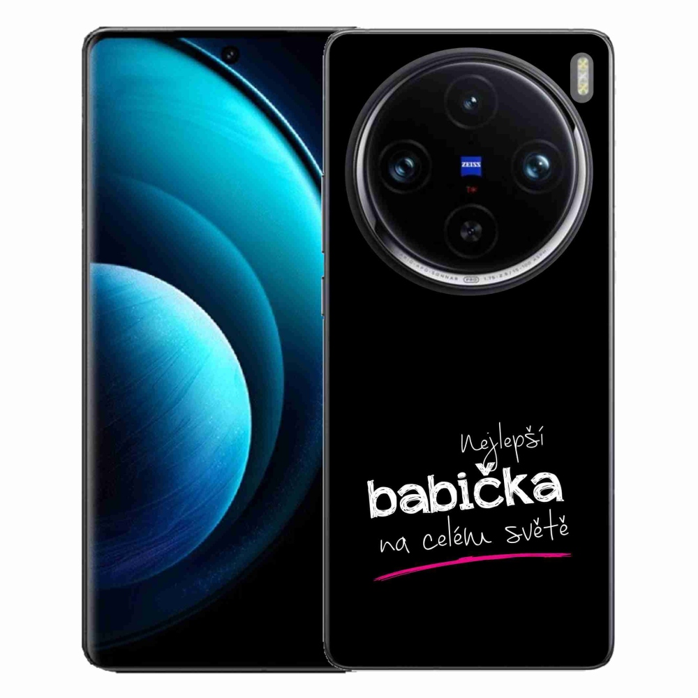 Gélový kryt mmCase na Vivo X100 Pro 5G - najlepšia babička 4 čierne pozadie