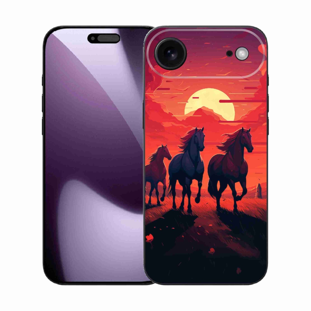 Gélový kryt mmCase na iPhone 17 Air - kone a západ slnka