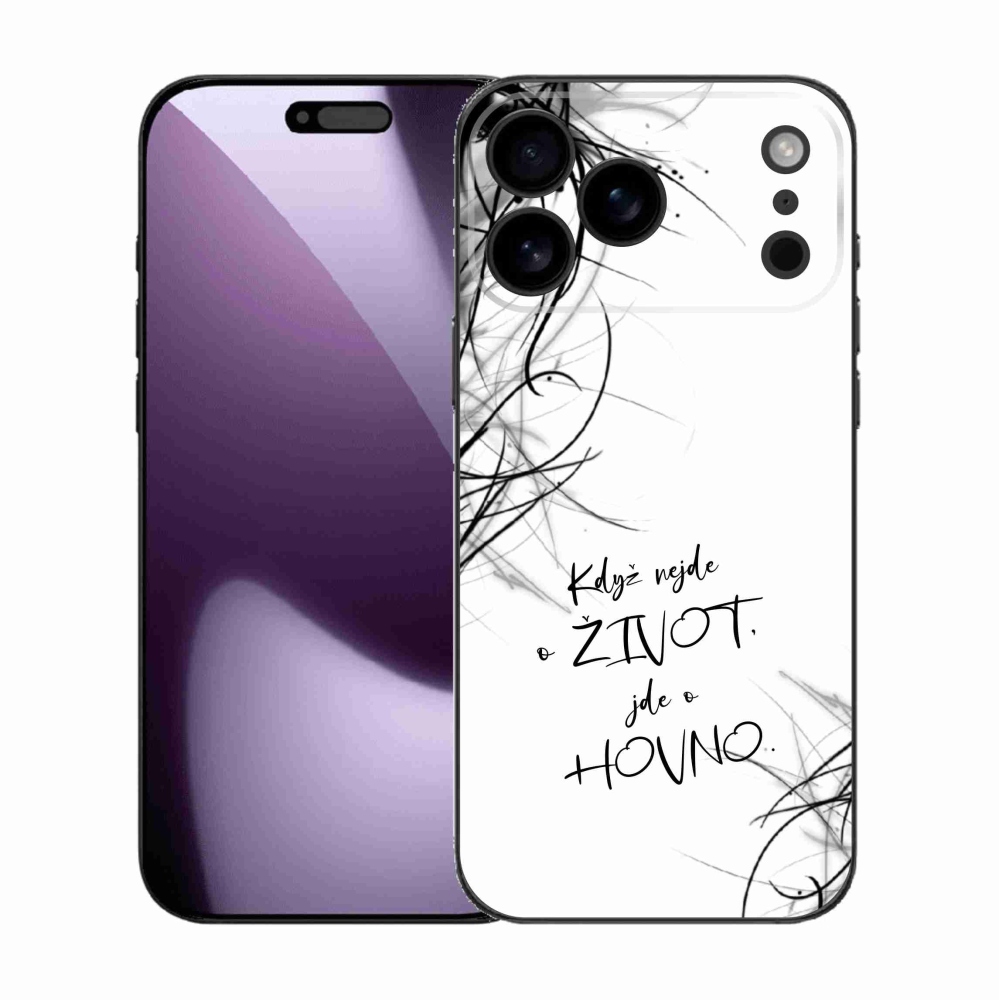 Gélový kryt mmCase na iPhone 17 Pro Max - vtipný text 16 biele pozadie
