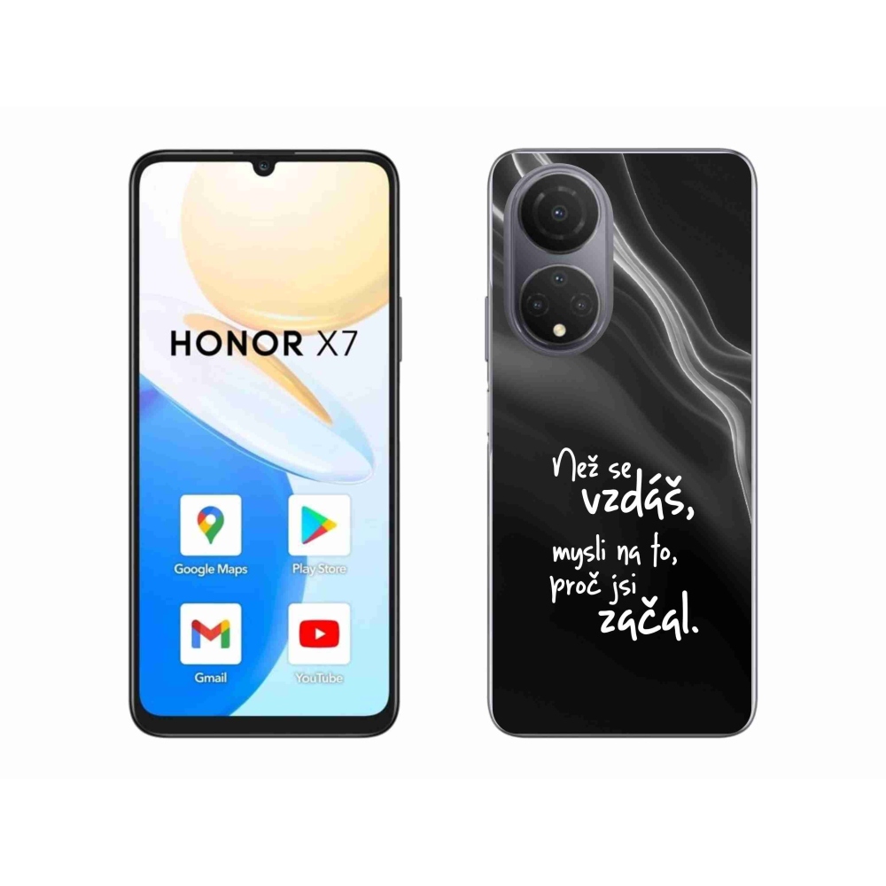 Gélový kryt mmCase na Honor X7 - citát 2 čierne pozadie
