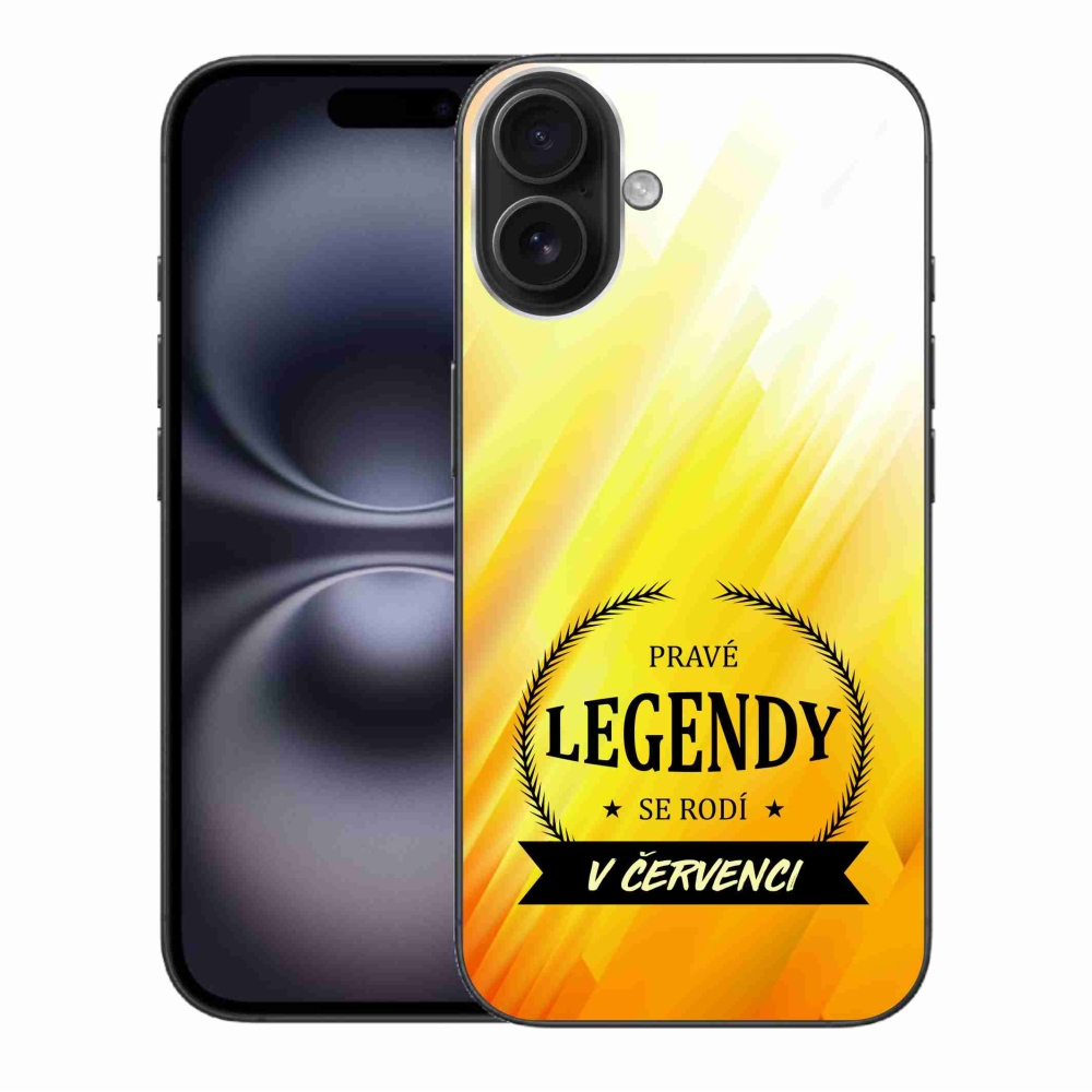 Gélový kryt mmCase na iPhone 16 Plus - legendy v júli žlté pozadie