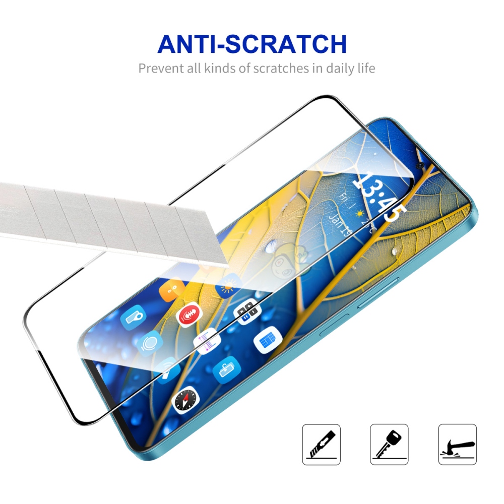 ENK 9H celoplošné tvrdené sklo na Xiaomi Poco F7 5G s aplikačným rámčekom