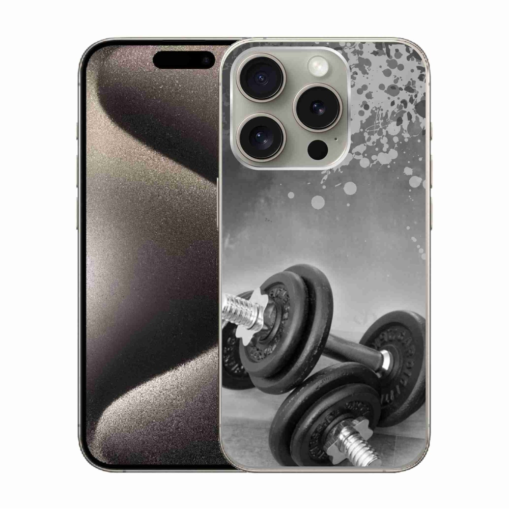 Gélový kryt mmCase na iPhone 15 Pro - činky 1