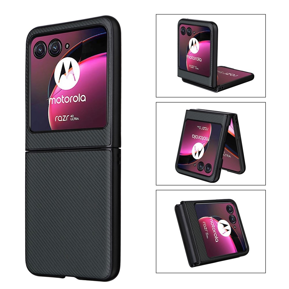Textúry plastový kryt s umelou kožou na Motorola Razr 40 Ultra 5G - zelený