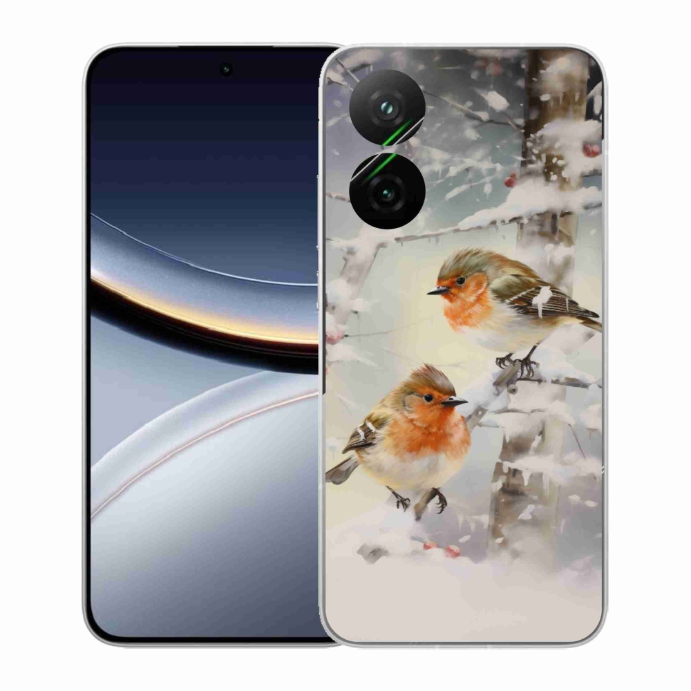 Gélový kryt mmCase na Xiaomi Poco F7 5G - vtáčiky v zime