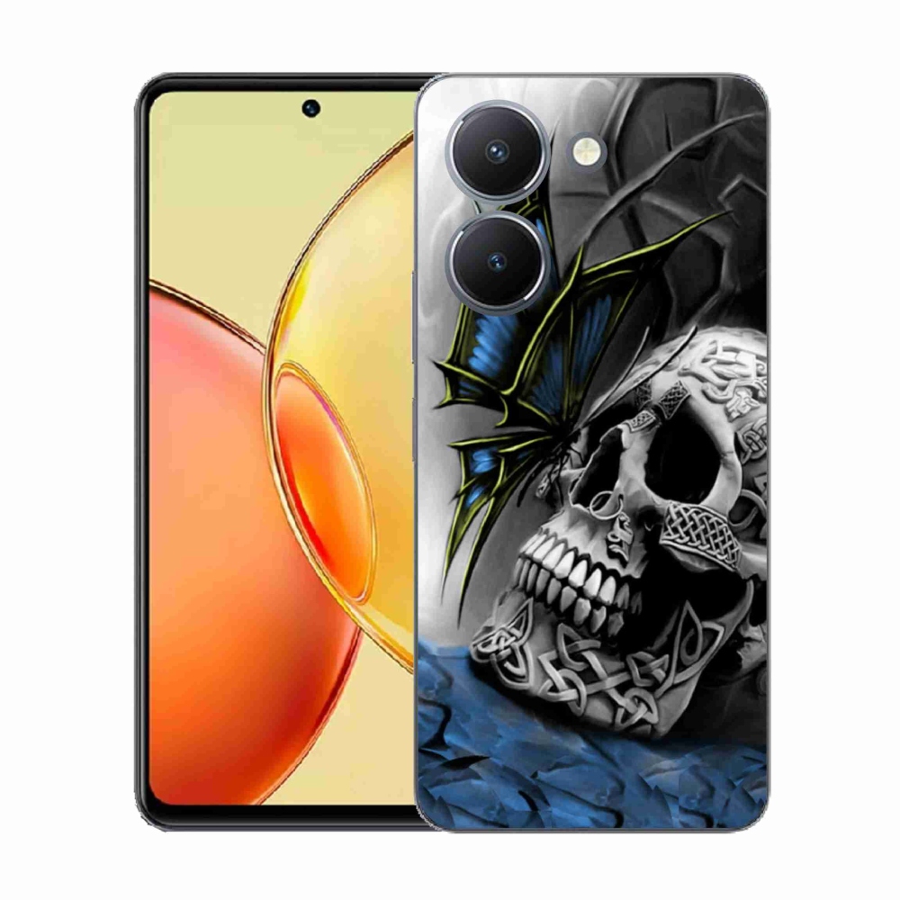 Gélový kryt mmCase na Vivo Y36 - motýľ a lebka