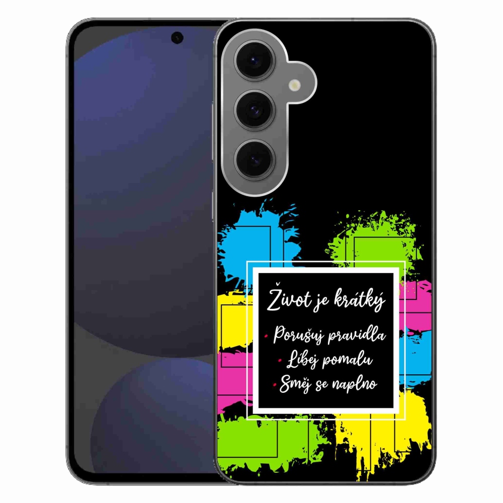 Gélový kryt mmCase na Samsung Galaxy S24 FE - citát 5 čierne pozadie