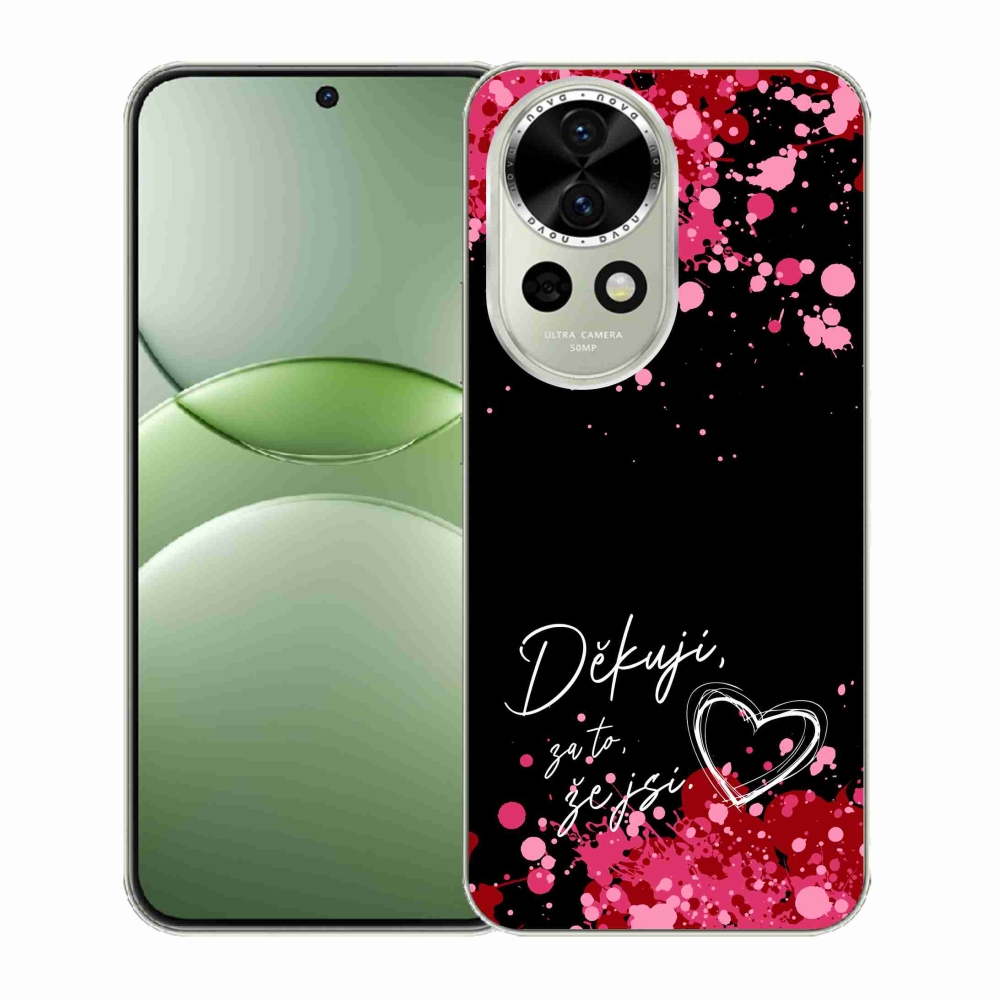 Gélový kryt mmCase na Huawei Nova 13 5G - zamilovaný text 2 čierne pozadie