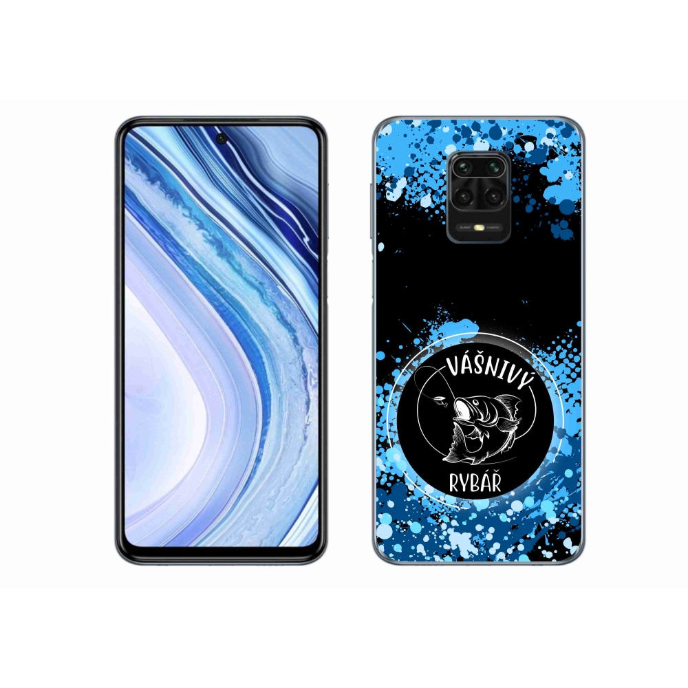 Gélový kryt mmCase na Xiaomi Redmi Note 9 Pro - vášnivý rybár čierne pozadie