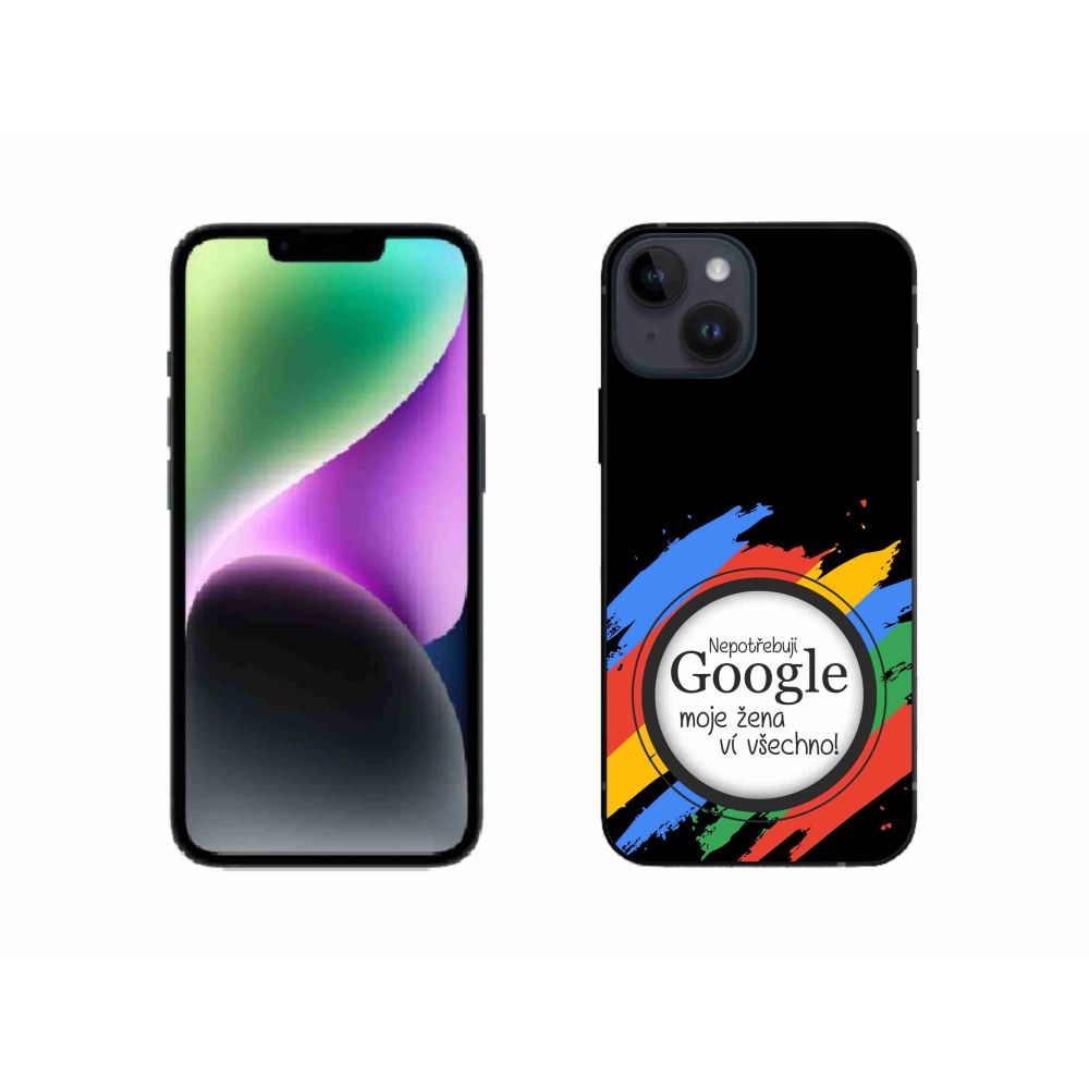 Gélový kryt mmCase na iPhone 14 - žena vie všetko čierne pozadie