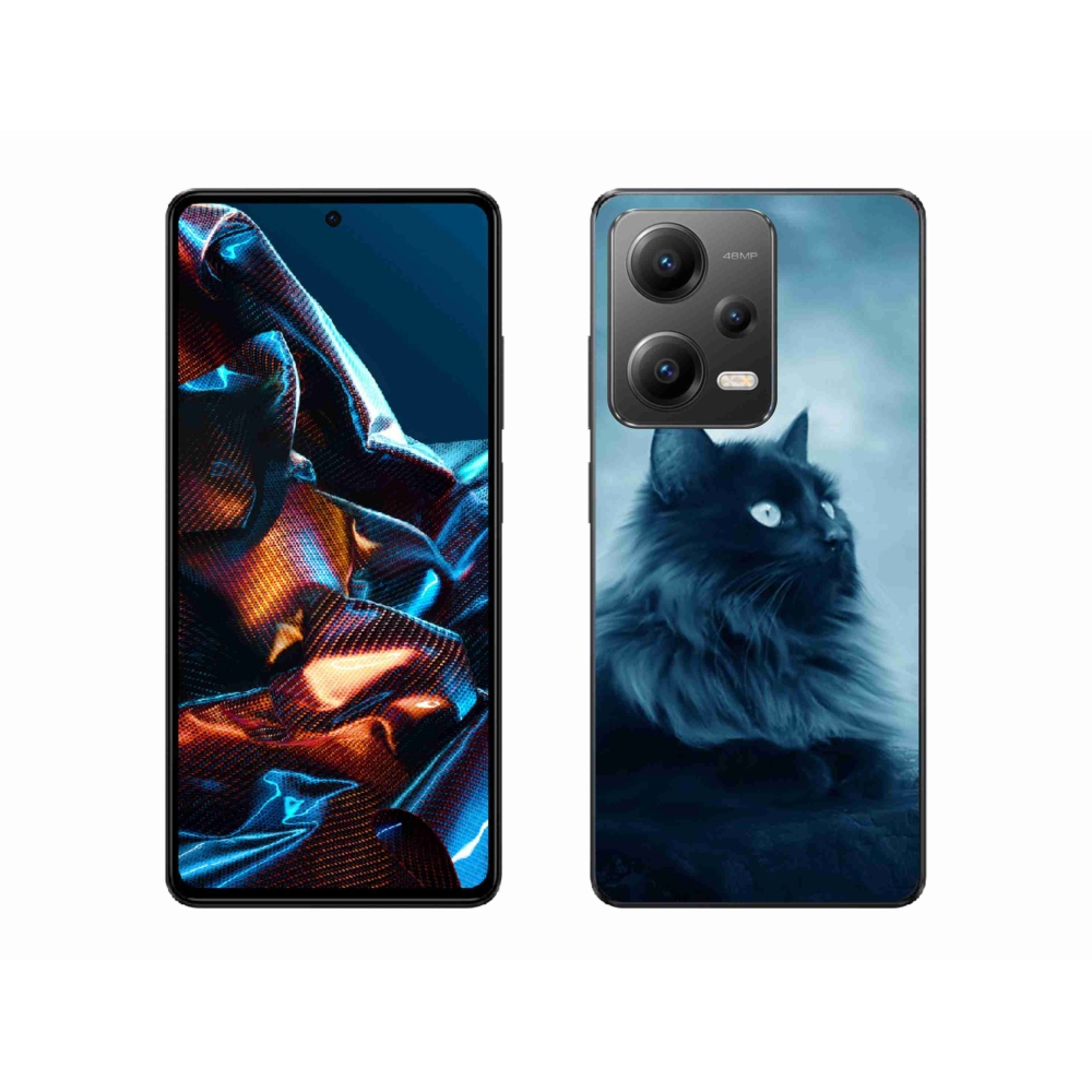 Gélový obal mmCase na mobil Xiaomi Redmi Note 12 Pro 5G - čierna mačka 1