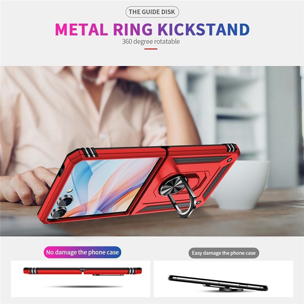 Ring odolný kryt na Samsung Galaxy Z Flip7 5G - červený
