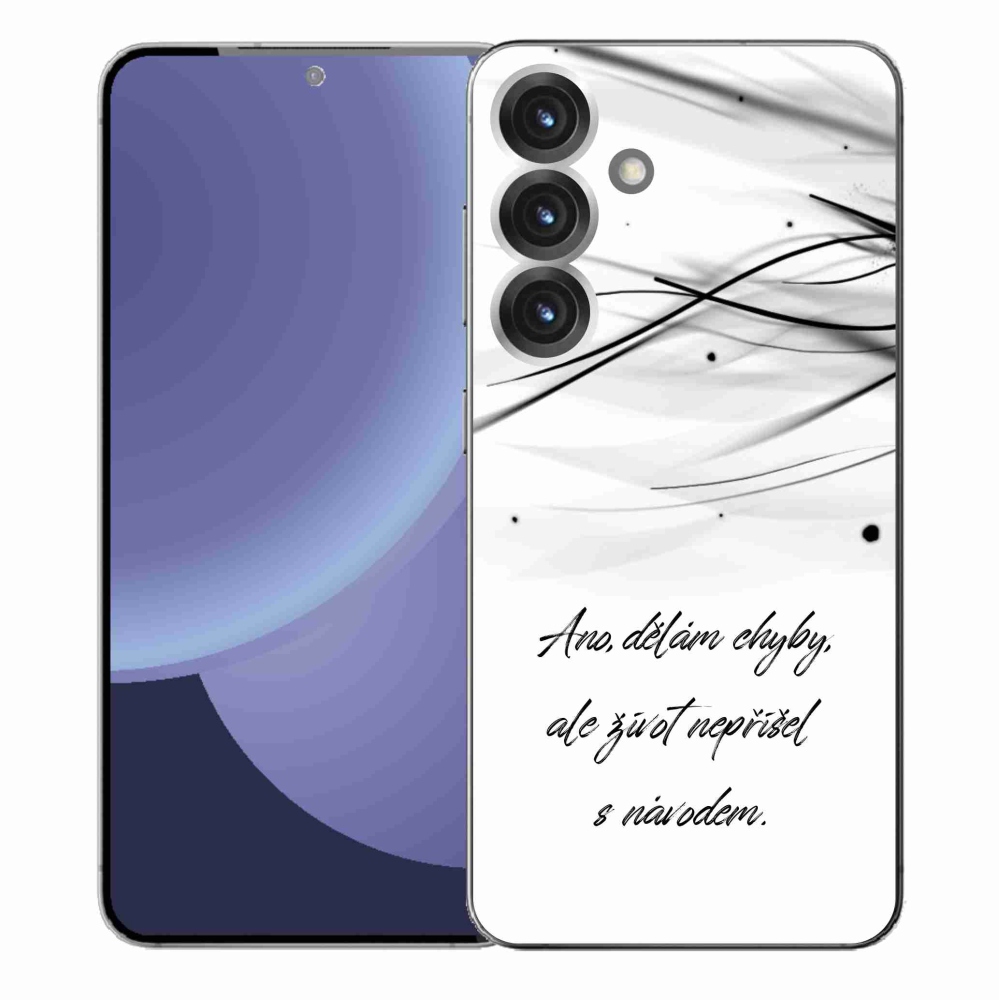 Gélový kryt mmCase na Samsung Galaxy S25+ - citát biele pozadie