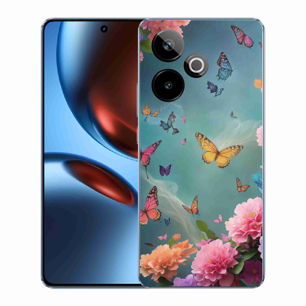 Gélový kryt mmCase na Realme GT 7 5G/GT 7T 5G - farebné kvety a motýle