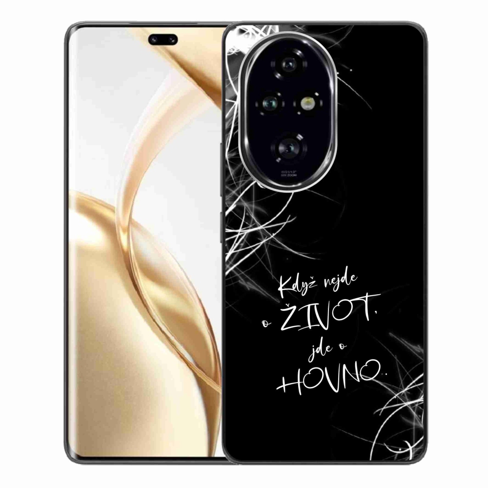 Gélový kryt mmCase na Honor 200 Pro 5G - vtipný text 16 čierne pozadie
