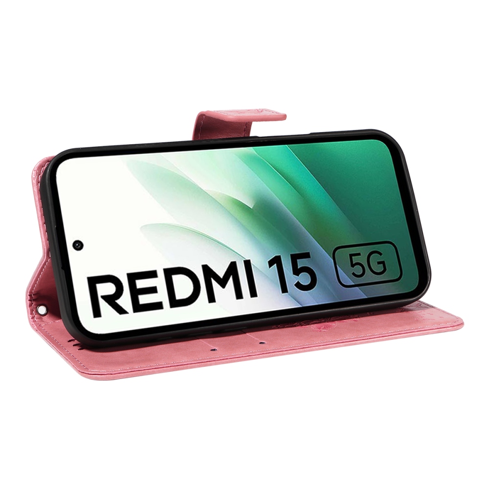 Trees knižkové púzdro na Xiaomi Redmi 15 4G (171mm) - ružové