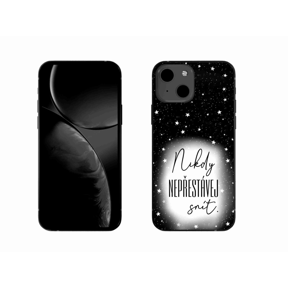 Gélový kryt mmCase na iPhone 13 6.1 - citát 1 bieločierne pozadie