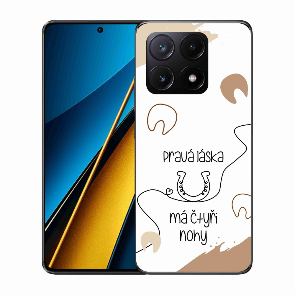 Gélový kryt mmCase na Xiaomi Poco X6 Pro 5G - konský motív biele pozadie