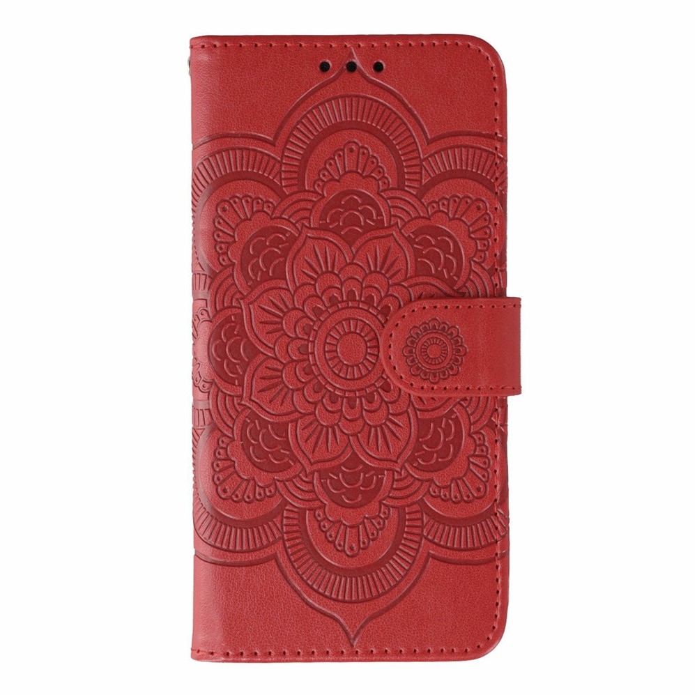 Mandala knižkové púzdro na Xiaomi Redmi 15 5G - červené