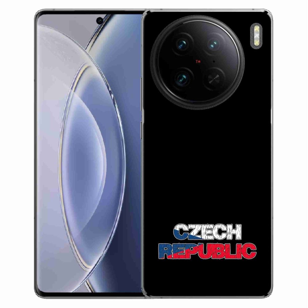 Gélový kryt mmCase na Vivo X90 Pro - Czech Republic čierne pozadie
