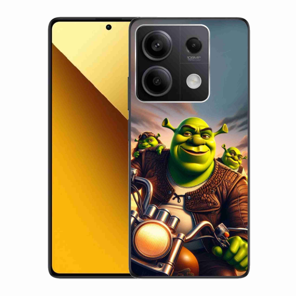 Gélový kryt mmCase na Xiaomi Redmi Note 13 5G - shrek na motorke