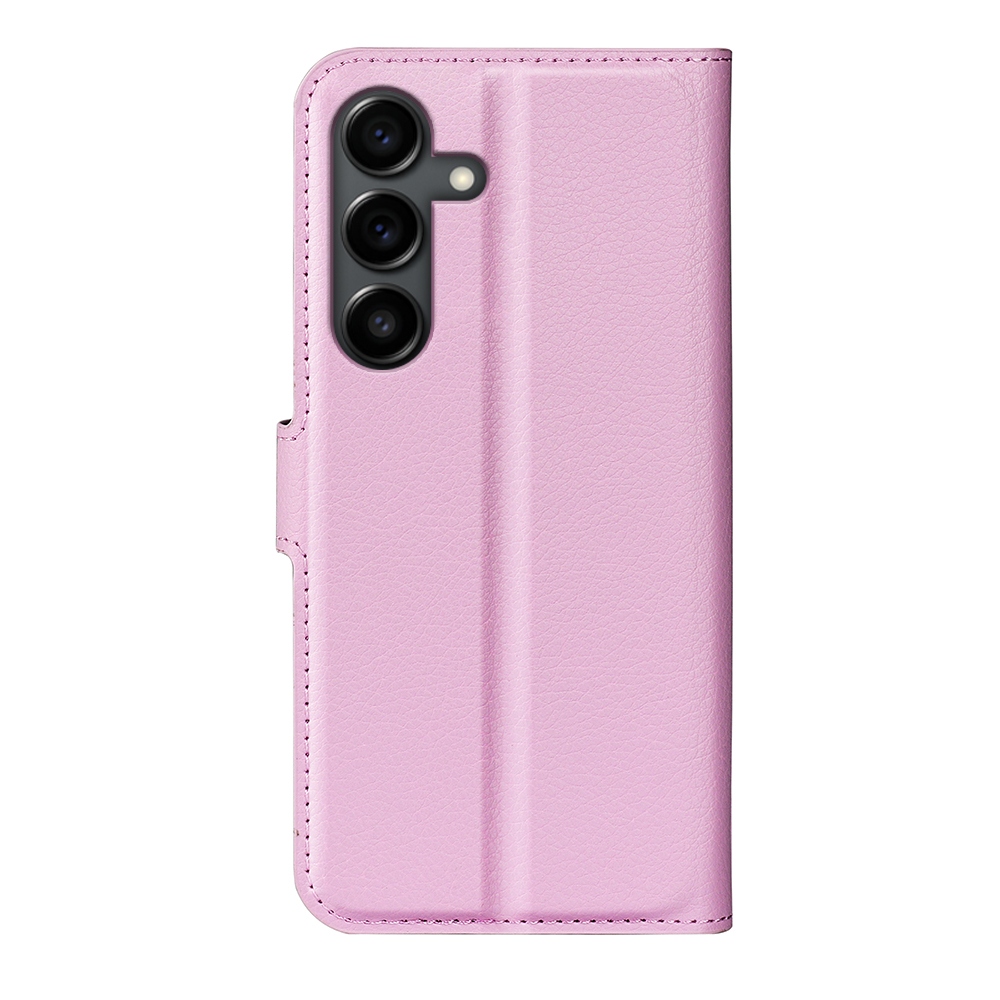 Litchi knižkové púzdro na Samsung Galaxy S25 FE - ružové