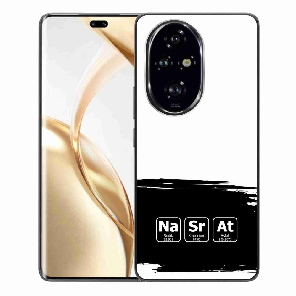 Gélový kryt mmCase na Honor 200 Pro 5G - chemické prvky čiernobiele pozadie